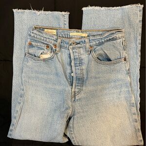 Levi's Light Blue Ribcage Straight Ankle Jeans